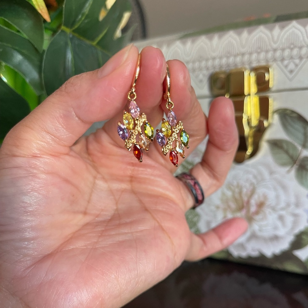 Elegant Multicolor Gemstone Earrings